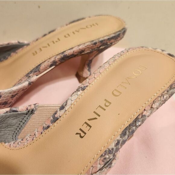 Donald J Pliner "Luis" Peach Python Print Leather Slide Sandals Sz.6 Ret.$235 - Picture 4 of 9